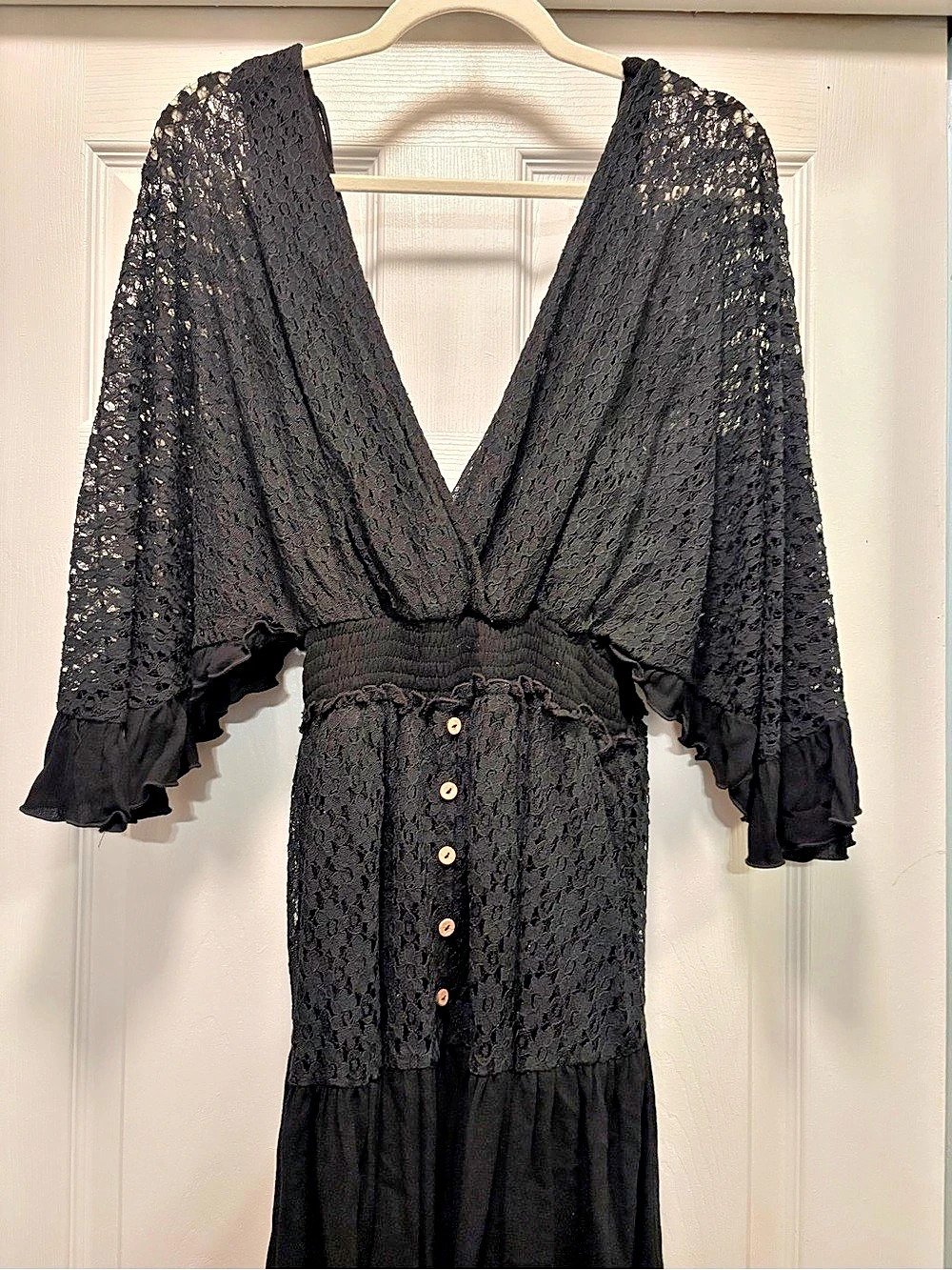 Bibi Black Lace Romper Dress Size Large Like New
